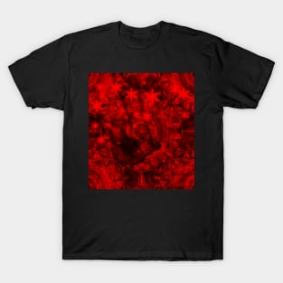 Butterfly and fractal in black and blood red T-Shirt